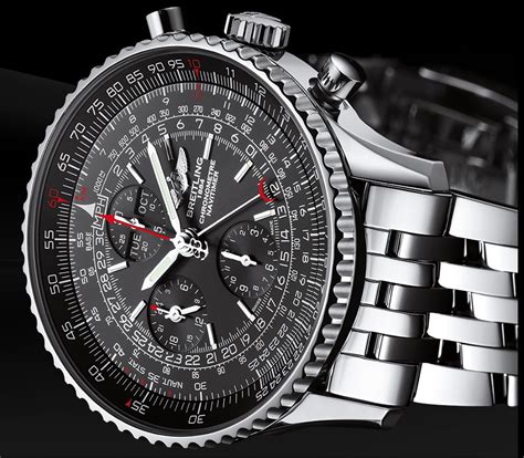 replica breitling navitimer world stainless steel black dial|breitling reproduction watches for men.